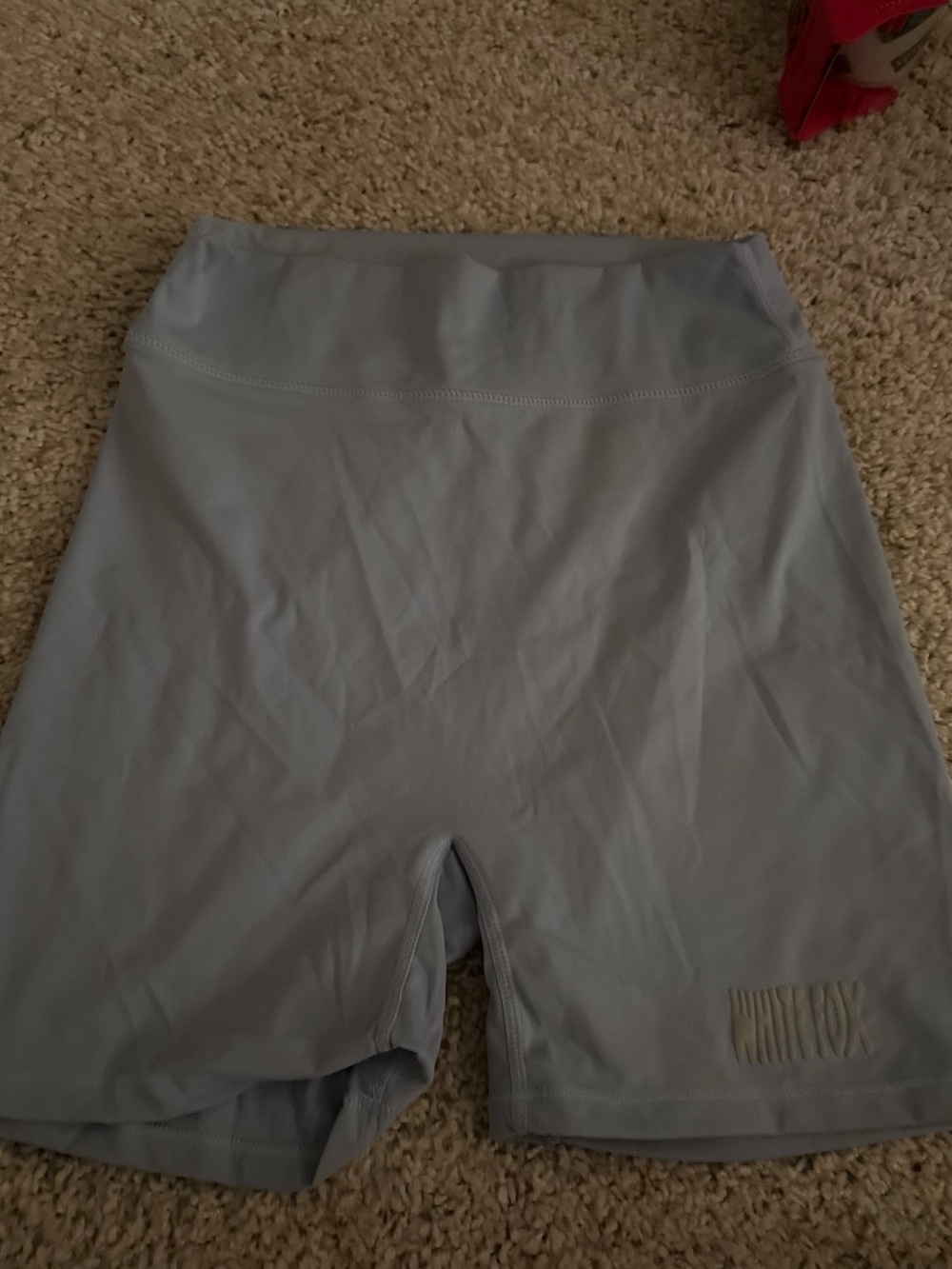 White Fox Boutique Light Blue High-Waist Bike Shorts